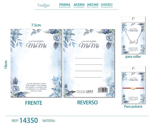 [14350] Tarjeta de felicitación para Mamá - Tarjeta para joyas de regalo