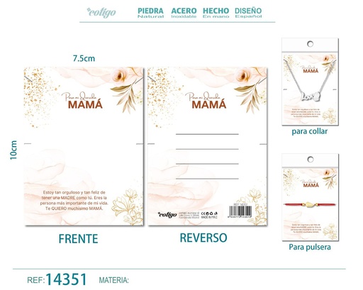 [14351] Tarjeta de felicitación para Mamá - Tarjeta para joyas de regalo