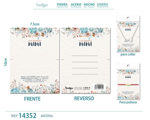 [14352] Tarjeta de felicitación para Mamá - Tarjeta para joyas de regalo