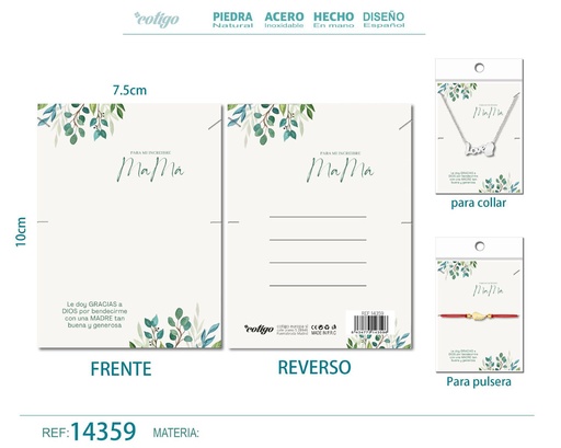 [14359] Tarjeta de felicitación para Mamá - Tarjeta para joyas de regalo