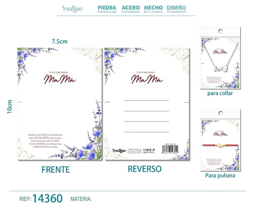 [14360] Tarjeta de felicitación para Mamá - Tarjeta para joyas de regalo