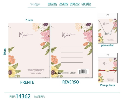 [14362] Tarjeta de felicitación para Mamá - Tarjeta para joyas de regalo