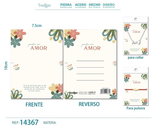 [14367] Tarjeta de felicitación para Amor - Tarjeta para joyas de regalo
