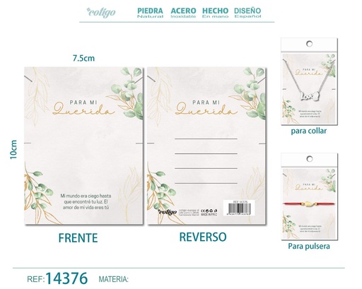 [14376] Tarjeta de felicitación para Amor - Tarjeta para joyas de regalo