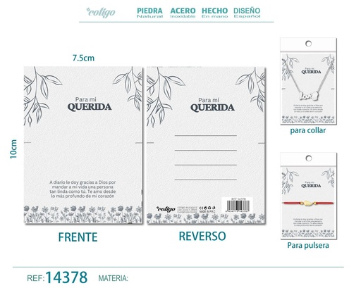 [14378] Tarjeta de felicitación para Amor - Tarjeta para joyas de regalo