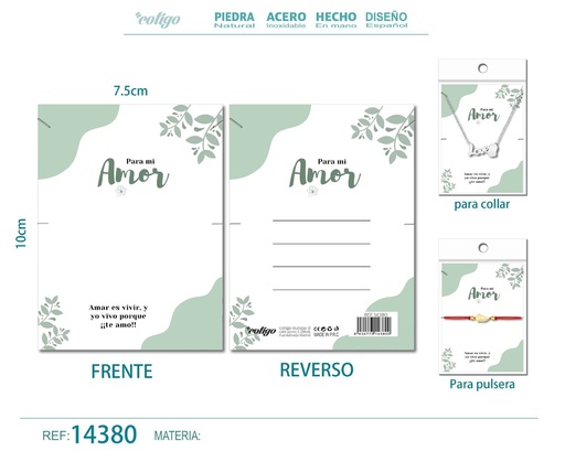 [14380] Tarjeta de felicitación para Amor - Tarjeta para joyas de regalo