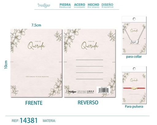 [14381] Tarjeta de felicitación para Amor - Tarjeta para joyas de regalo