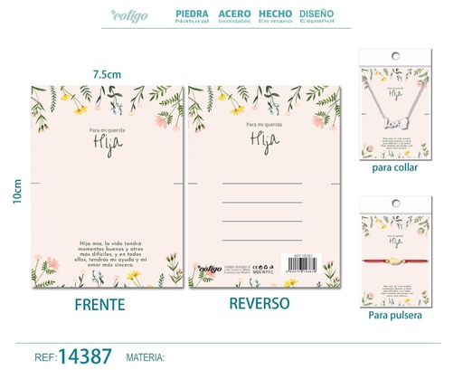 [14387] Tarjeta de felicitación para Hija - Tarjeta para joyas de regalo