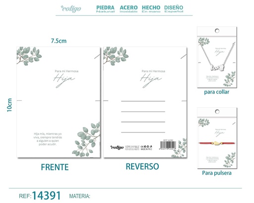 [14391] Tarjeta de felicitación para Hija - Tarjeta para joyas de regalo