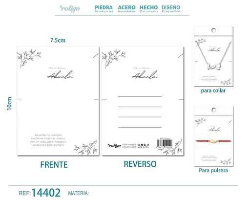 [14402] Tarjeta de felicitación para Abuela - Tarjeta para joyas de regalo