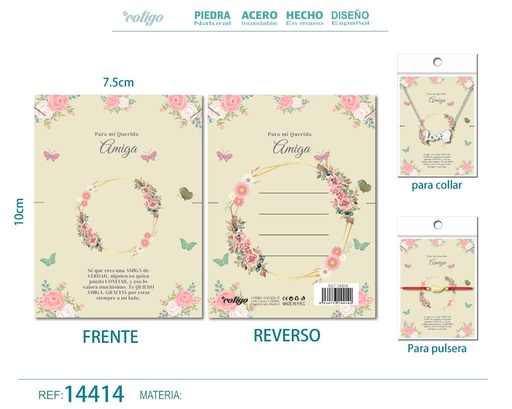 [14414] Tarjeta de felicitación para Amiga - Tarjeta para joyas de regalo