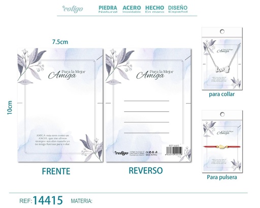 [14415] Tarjeta de felicitación para Amiga - Tarjeta para joyas de regalo