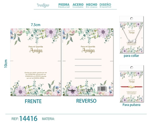 [14416] Tarjeta de felicitación para Amiga - Tarjeta para joyas de regalo