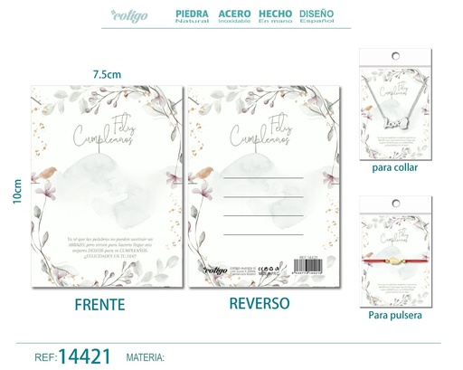 [14421] Tarjeta de felicitación para Cumpleaños - Tarjeta para joyas de regalo