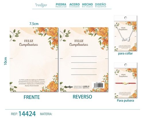[14424] Tarjeta de felicitación para Cumpleaños - Tarjeta para joyas de regalo