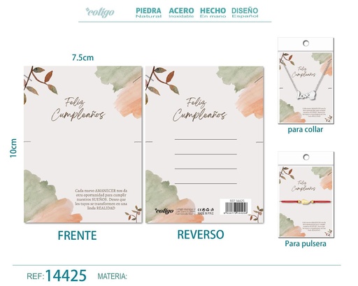 [14425] Tarjeta de felicitación para Cumpleaños - Tarjeta para joyas de regalo