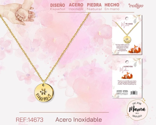 [14673] Collar dorado para mamá - Bisutería para regalos a mamá