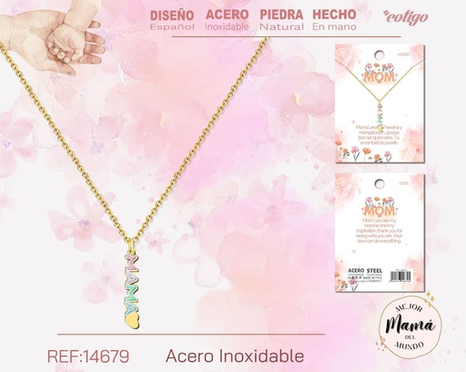 [14679] Collar dorado para mamá - Bisutería para regalos a mamá