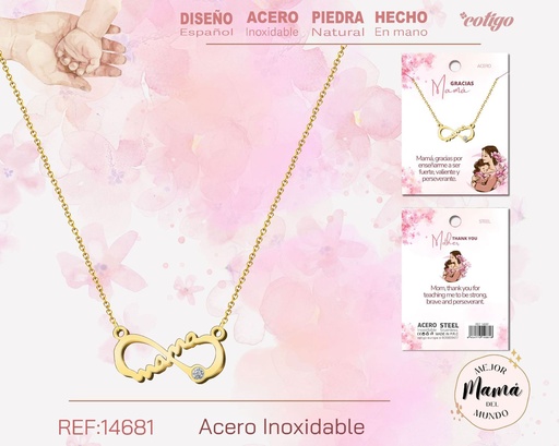 [14681] Collar dorado para mamá - Bisutería para regalos a mamá