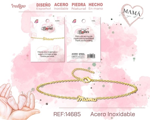 [14685] Pulsera dorada para mamá - Bisutería para regalos a mamá