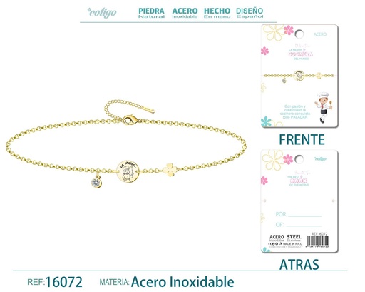 [16072] Pulsera dorada de acero para "Mejor Cocinera" - Bisutería para regalos de profesión