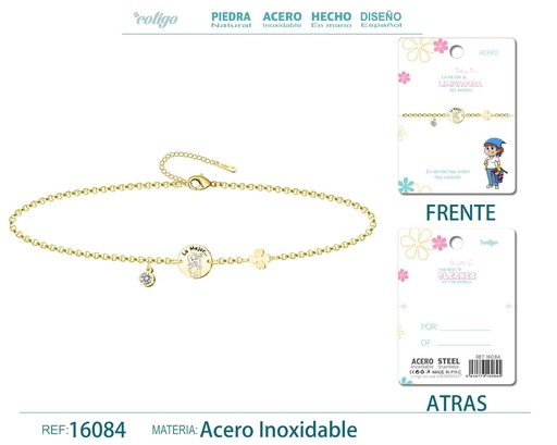 [16084] Pulsera dorada de acero para "Mejor Limpiadora" - Bisutería para regalos de profesión