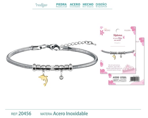 [20456] Pulsera de acero con diploma para Mejor Hija - Bisutería de reconocimiento