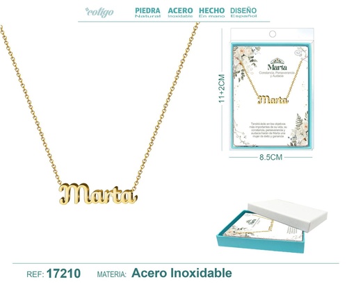 [17210] Collar de acero dorado con nombre Marta - Joyas personalizadas