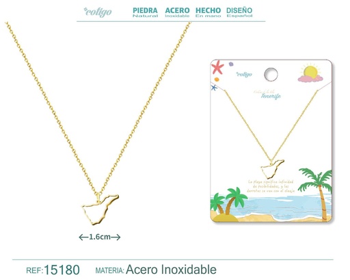 [15180] Colgante de acero dorado Islas Tenerife - Joyería canaria