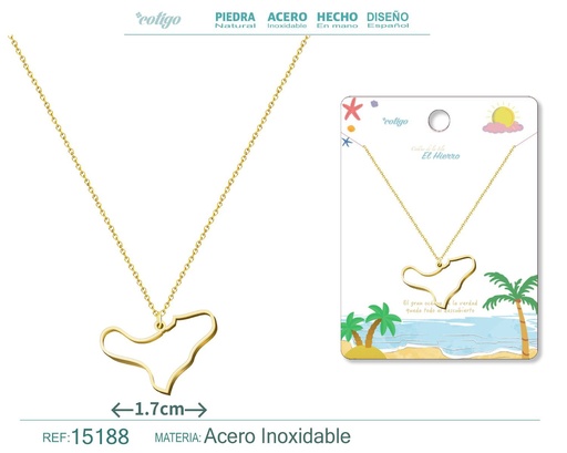 [15188] Colgante de acero dorado Islas El Hierro - Joyería canaria