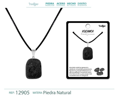 [12905] Colgante de piedra volcánica - Joyería artesanal