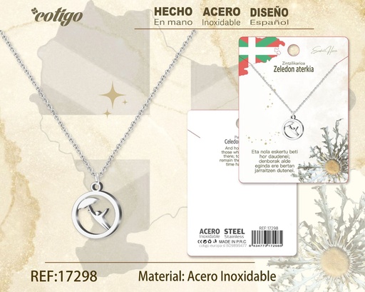 [17298] Collar Zaele Don Aterkia de acero plateado - Joyería vasca