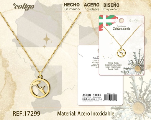 [17299] Collar Zaele Don Aterkia de acero dorado - Joyería vasca