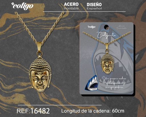 [16482] Colgante hombre de acero dorado - Joyería masculina