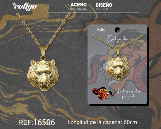 [16506] Colgante hombre de acero dorado - Joyería masculina