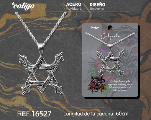 [16527] Colgante para hombre de acero color plateado - Joyería masculina