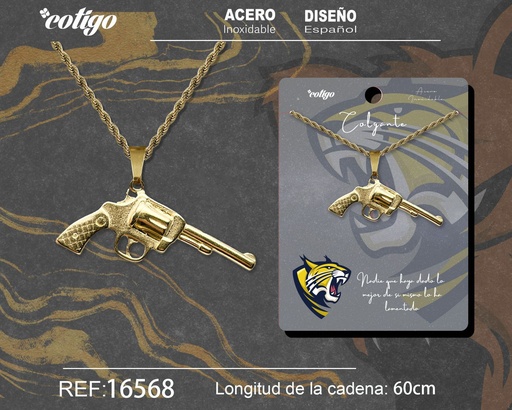 [16568] Colgante para hombre de acero color dorado - Joyería masculina