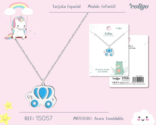 [15057] Collar para niña de acero color plateado - Joyería infantil
