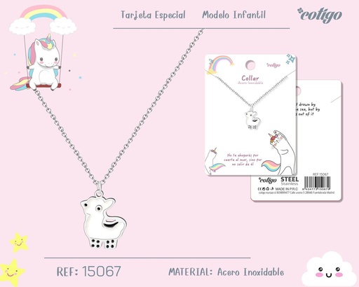 [15067] Collar para niña de acero color plateado - Joyería infantil