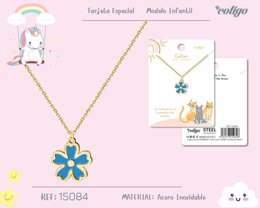 [15084] Collar para niña de acero color dorado - Joyería infantil