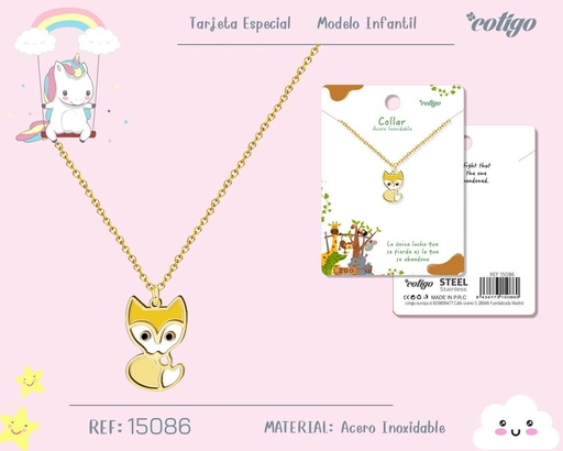 [15086] Collar para niña de acero color dorado - Joyería infantil