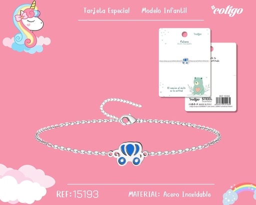 [15193] Pulsera para niña de acero color plateado - Joyería infantil
