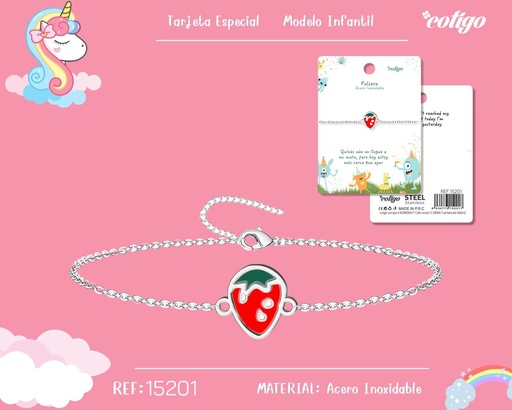 [15201] Pulsera para niña de acero color plateado - Joyería infantil