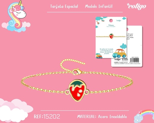 [15202] Pulsera para niña de acero color dorado - Joyería y accesorios infantiles