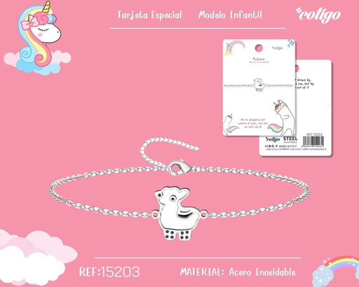 [15203] Pulsera para niña de acero color plateado - Joyería infantil