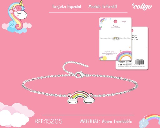[15205] Pulsera para niña de acero color plateado - Joyería infantil