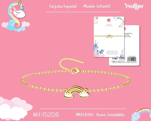 [15206] Pulsera para niña de acero color dorado - Joyería infantil