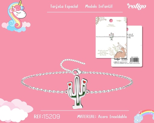 [15209] Pulsera para niña de acero color plateado - Joyería infantil