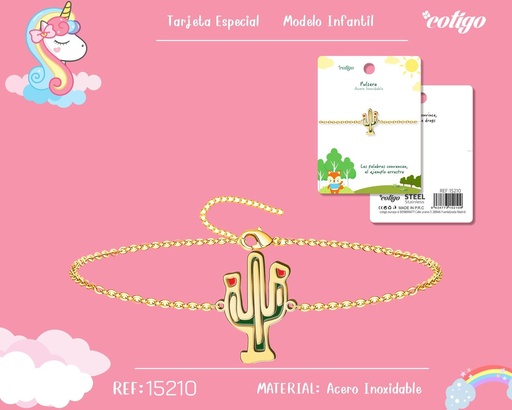 [15210] Pulsera para niña de acero color dorado - Joyería infantil
