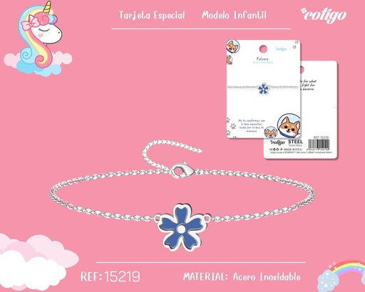 [15219] Pulsera para niña de acero color plateado - Joyería infantil